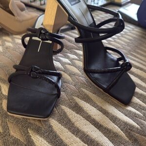 Dolce Vita Black Strappy Block Heel Sandals